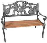 Oakland Living 6010AP Antique Pewter Animal Band Children's Garden Bench