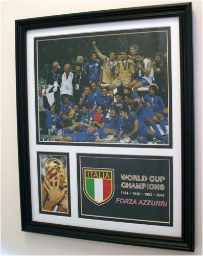 Buy 2006 Italy World Cup -Champions Celebration with Trophy- Framed Collage by All About Autographs