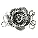 Antique .925 Sterling Silver Romance Rose Flower 2 Strand Pearl Box Clasp 10mm Connector Switch Bead