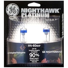 GE NIGHTHAWK H4-60NHP/BP2 Platinum Motorcycle Replacement Bulb, Pack of 2: Automotive