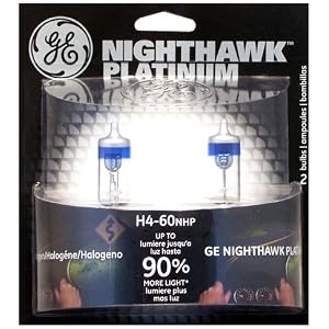 GE H4-60NHP/BP2 Nighthawk PLATINUM Headlight Bulbs, Pack of 2