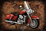 Harley Davidson (Road King) Art Poster Print - 36x24
