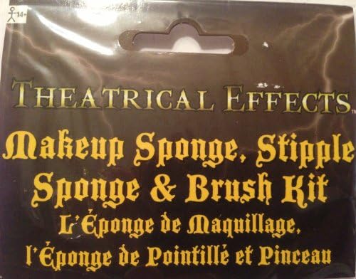Theatrical Effects Makeup Sponge, Stripple Sponge & Brush Kit