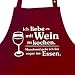 Ich liebe es mit Wein zu kochen. Manchmal gebe ich ihn sogar ins Essen. - Kochschürze, Latzschürze mit verstellbarem Nackenband und Seitentasche - Die Geschenkidee für den Weinliebhaber!