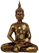 Simple, Beautiful Fine Art Gift Idea Him Her - 11" Large Thai Sitting Buddha Statue Figure in Deep Meditation