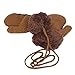 DZT1968® 1 Pair Winter Baby Cute Thick Gloves Mittens With String (0-12 Months) (Khaki)