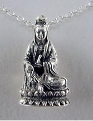 A Petite Quan Yin Pendant or Charm in Sterling Silver