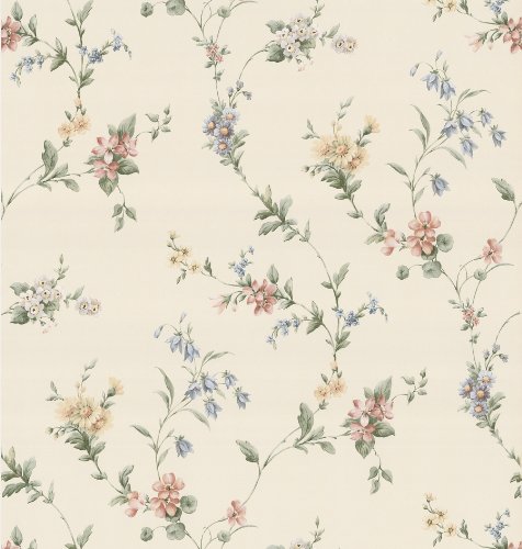 Brewster 137-38536 Kitchen Bath Bed Resource III Floral Ribbon Wallpaper, 20.5-Inch by 396-Inch, Pastel Reviews