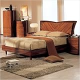 King Global Furniture USA B92 Panel Bed in Cherry Finish