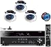 Yamaha 3D-Ready 5.1-Channel 500watt Digital Home Theater Audio Video Receiver with 4K pass-through, HD Audio Decoding, CINEMA DSP, Adaptive Dynamic Range Control, 40-Station Preset Tuning, Sleep Timer, Compressed Music Enhancer & USB Digital Port to Control, Charge & Play Your iPod, iPhone or Memory Drive + Yamaha Custom Easy-to-install In-Ceiling 2-Way Moisture Resistant Single Stereo Speakers (3) with 6.5 PP Mica Cone Woofer & Dual 1 Fluid-Cooled Soft-Dome Swivel Tweeter + 100ft Speaker Wire