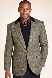 Luxury Sartorial Pure Wool Donegal Worsted Jacket
