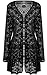 Women's Long Sleeve Lace Crochet Knitted Sheer V Neck Waterfall Cardigan