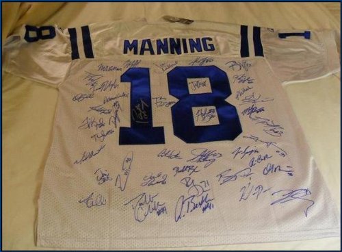 Indianapolis Colts Team Signed Uniform - Manning, Freeney, Wayne - Autographed NFL Jerseys