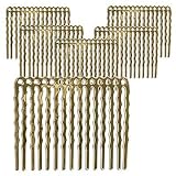 22K Gold Plated Metal Hair Combs - Fun Craft Beading Project 1 3/4 Inches (X6)
