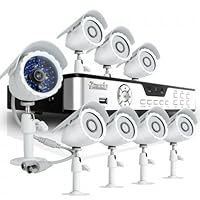Zmodo KDB8-BARBZ8ZN-500GB 8-Channel H.264 DVR with 500GB HDD and 8 CMOS 480TVL 65-Feet IR Outdoor Security Cameras