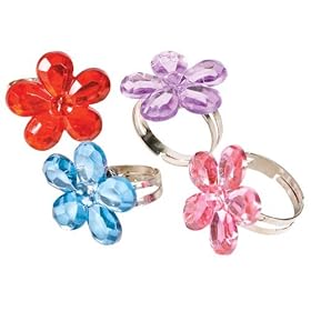  Jeweled Daisy Rings (36 pc)
