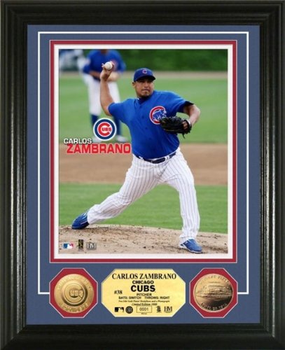 Carlos Zambrano Framed Chicago Cubs 24KT Gold Coin Photo Mint