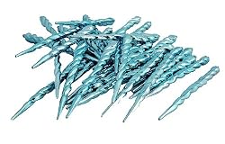 Club Pack of 36 Baby Blue Shatterproof Icicle Christmas Ornaments 5"