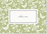 Celery Arts and Crafts Pattern Top Folded Note Card with Ecru Envelopes