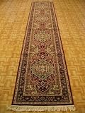 3x12 Burgundy Persian Tabriz Runner Rug