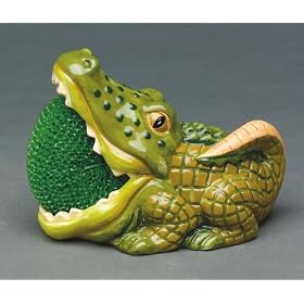 Alligator Water Kitchen Bath Sink Scrubby Holder New by Boston Warehouse
