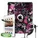 Stylishly Designed Hard Cover Snap on Case, iPad Cover for Apple iPad MB292LL/A Tablet (16GB, 32GB, Wifi + 3G)- Purple and Pink Butterfly Print + Custom Cut iPad Screen Protector + ipad Earphones with Microphone + Live * Laugh * Love VG Silicone Wrist band!!!