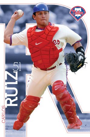 Philadelphia Phillies Carlos Ruiz Sports Poster Print - 22x34 Poster Print, 22x34