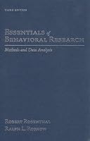 Essentials of Behavioral Research: Methods and Data Analysis