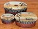 Painted Oval Storage Boxes - Set of 3