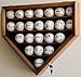23 Baseball Display Case Cabinet Holder Wall Rack Home Plate Shaped w/98% UV Protection- Lockable