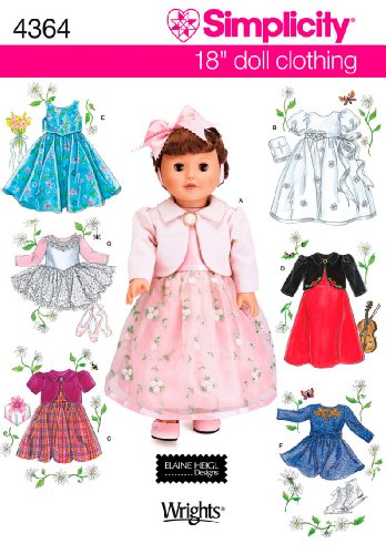 Simplicity Sewing Pattern 4364 Doll Clothes, One Size Simplicity Sewing Pattern 4364 Doll Clothes, One Size