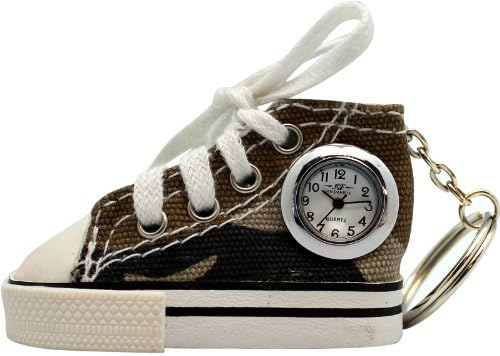 Brown Desert Camoflauge Colored Sneaker Keychain Watch with Working Laces