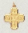 14 Kt Gold Religious Medals - 4-Way Cross - In a Premium Black Box