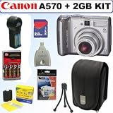 cheap Canon PowerShot A570 IS 7.1 MP Digital Camera + 2GB Super Deal Exclusive Deluxe Accessory Kit