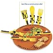 Constructive Eating 3-Piece Utensil and Matching Plate Set