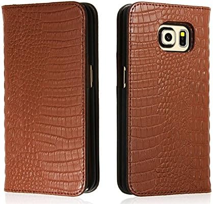 Xianghan 2 in 1 Multi-function Leather Wallet Case for Samsung Galaxy S6 Edge Genuine Leather with Credit Cards Slots Color Brown