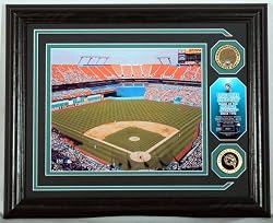 Dolphin Stadium Authenticated Infield Dirt Photomint with Gold Coin - Plaque - Florida Marlins MLB