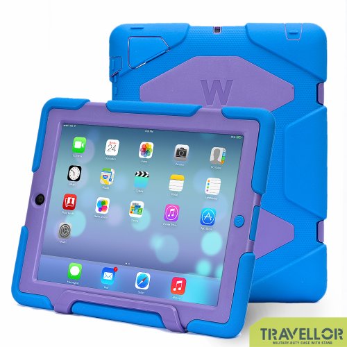 Ipad Case, Ipad 2/3/4 Case, Aceguarder® Design [Rainproof] [Dirtproof] [Shockproof] Cover Case with Stand Dual Protective Ipad Back Cover Case (Blue/purple)
