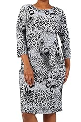 Plus Size Scoop Neck Animal Print Leopard Print Bodycon Dress 