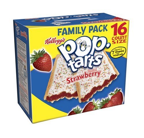 Kellogg's Pop-Tarts Frosted Strawberry, 29.3-Ounce, 16-Count Boxes (Pack of 8)