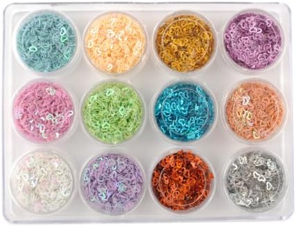 Stella Cosmetic Beauty Nail 12 Different Colors Heart Shape Decoration Kit