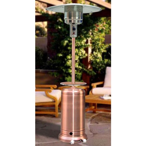 Tall Outdoor Patio Heater with Table- Copper Finish