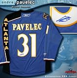 Ondrej Pavelec Atlanta Thrashers Blue Autographed/Hand Signed Reebok Premier Jersey