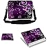 Meffort Inc 15 15.6 inch Laptop Carrying Sleeve Bag Case with Hidden Handle & Adjustable Shoulder Strap with Matching Skin Sticker and Mouse Pad Combo - Purple Heart Butterfly Design