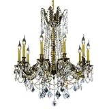 Chateau Design 10-Light 31'' Antique Brass or French Gold Chandelier with European, Swarovski, or 30% Lead Crystals SKU# 11228