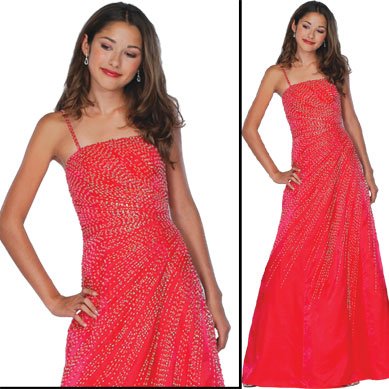Formal Evening Gown. Red Aline Ball Gown Dress for Prom, Party, Wedding by Sean Collection (406)