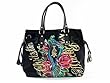 Ed Hardy Christian Audigier Black Montmart Peacock Tote MRS7008