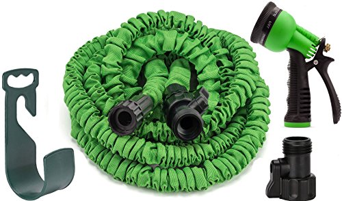 GrowGreen Garden Hose, 50 Feet, Strongest, Hose, Water Hose, Expandable Hose, Best Hoses, with Free 8-way Spray Nozzle, Rust-free, Watering Hose, Hanger and Shutoff Valve, Flexible Hose,