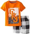 Calvin Klein Boys 2-7 Short Sleeve Tee With Plaided Short