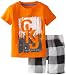 Calvin Klein Boys 2-7 Short Sleeve Tee With Plaided Short